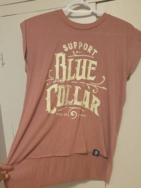 Support Blue Collar Graphic Women's Tank Top - Dusty Rose